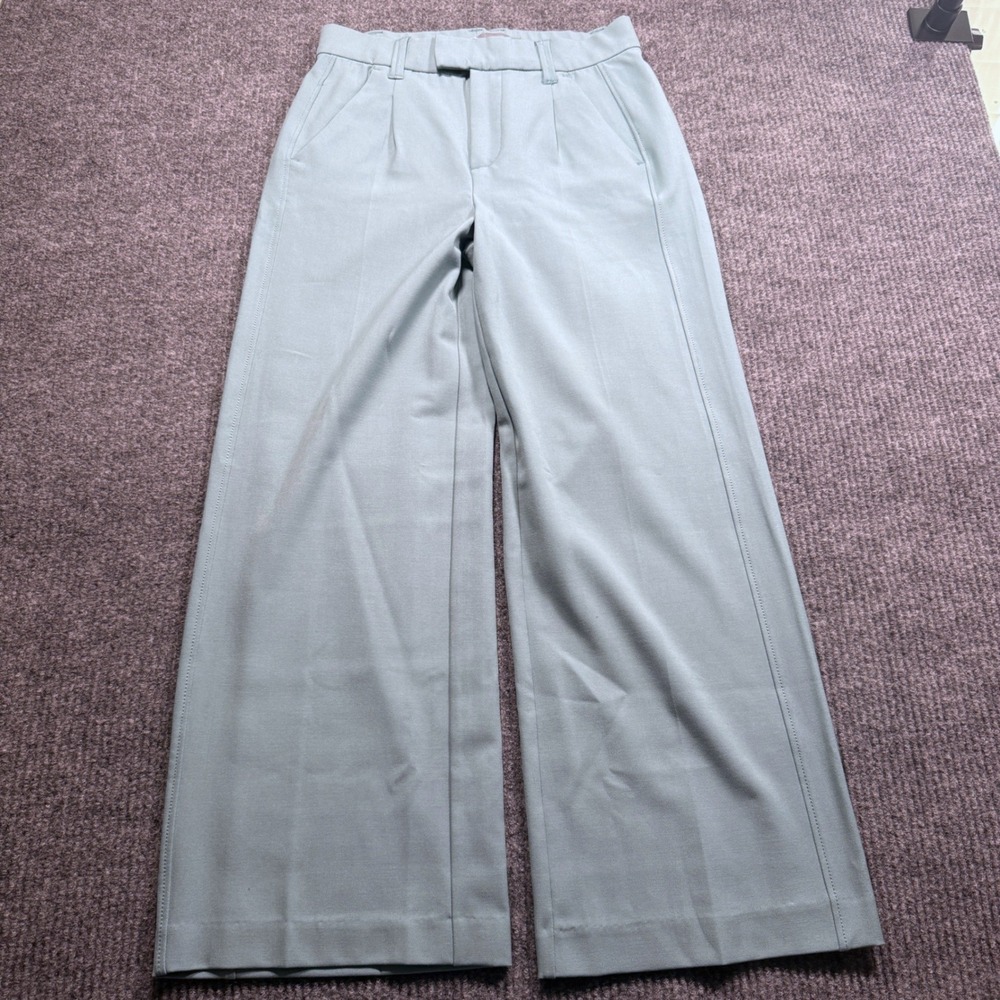 Wit & Wisdom Wide Leg Trousers Womens 4P Sage Green Career Professional Business